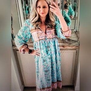 "Double Front Tie Bohemian Bliss" CHERIE BLISS Dress